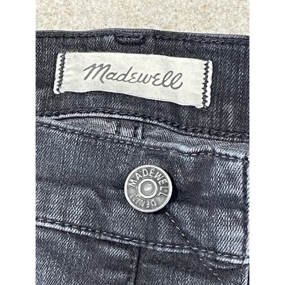 Madewell 10” High Rise Skinny Jeans Button Fly Size 27P Women’s Black Denim - Picture 10 of 13